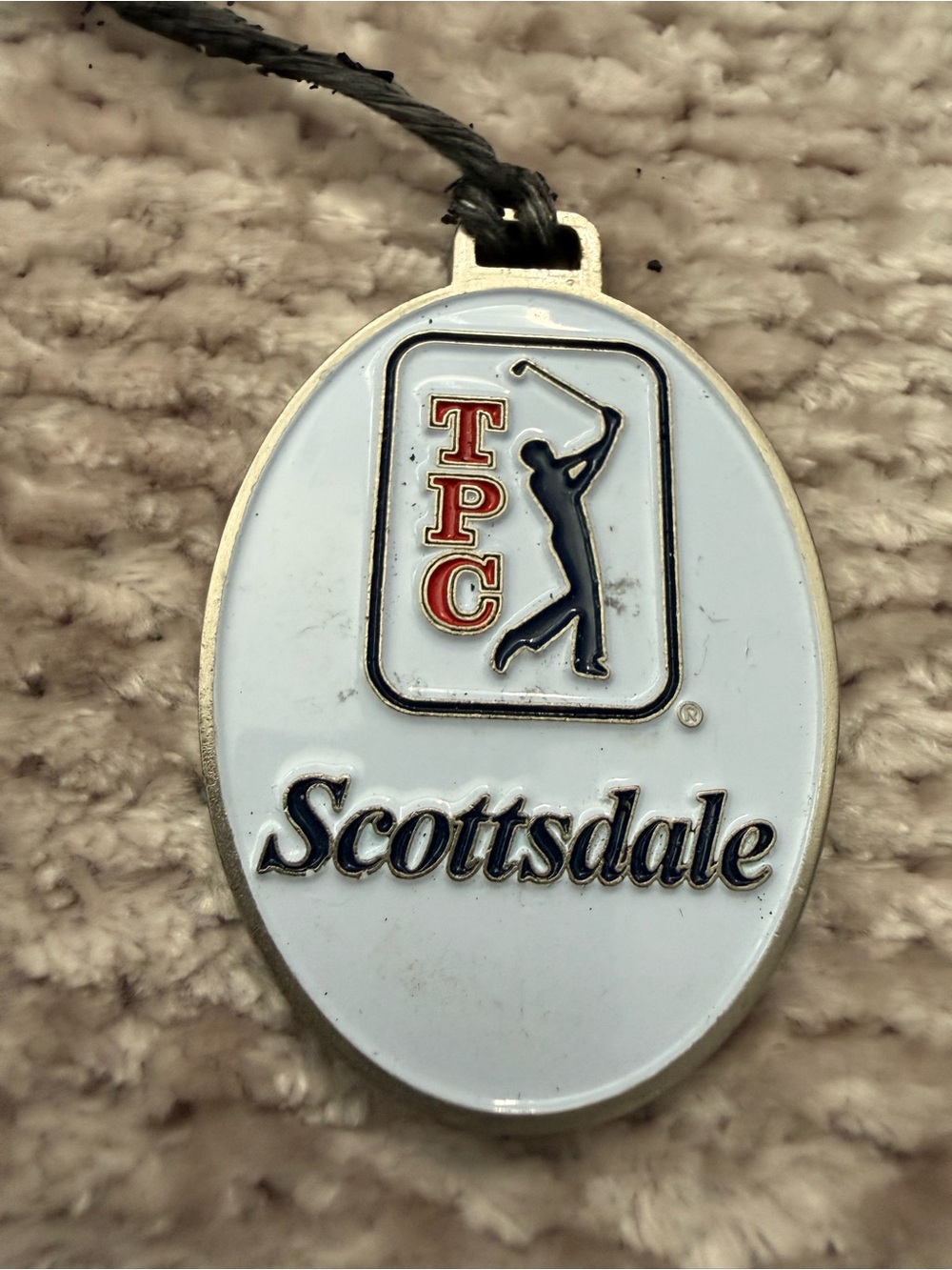 TPC Scottsdale Course Tournament Players Club Bag Metal Tag Vintage